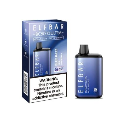 Elf Bar Blue Razz Ice - ULTRA 5000 Disposable Pod Device 