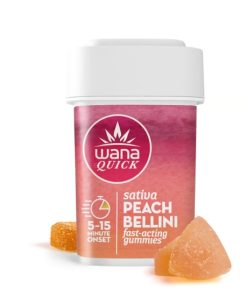 Wana Quick Peach Bellini Gummies – 100mg THC [20ct]