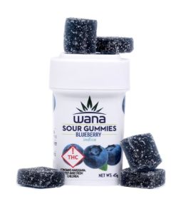 Wana Sour Blueberry Gummies – Indica [10pk] (100mg THC)