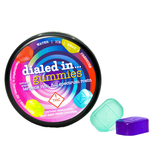 Dialed In Live Rosin Indica Gummies 100mg | Native Roots Cannabis Dialed In Live Rosin Indica Gummies 100mg