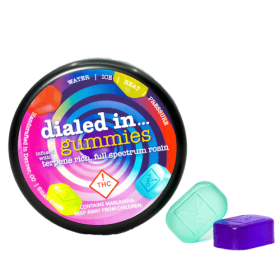 dialed in live rosin sativa gummies 100mg native roots cannabis