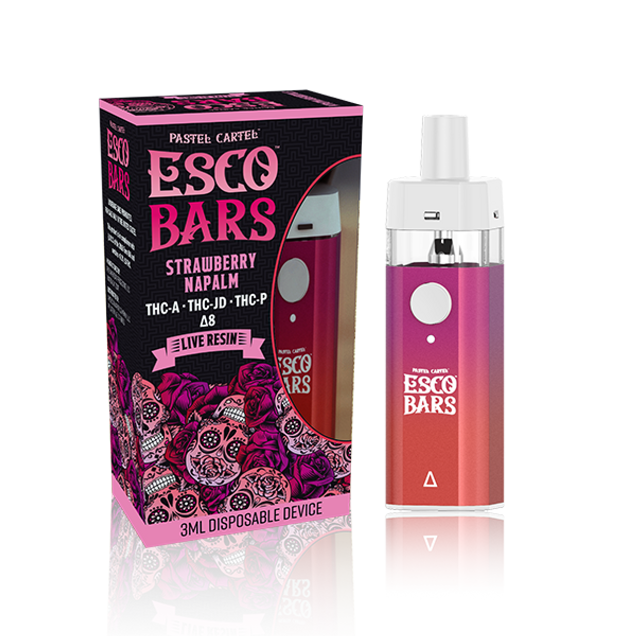 Esco Bars 3 Gram Live Resin Delta 8 Dispos Strawberry Napalm Esco Bars Delta 8 3g – Strawberry Napalm (Live Resin Disposable)