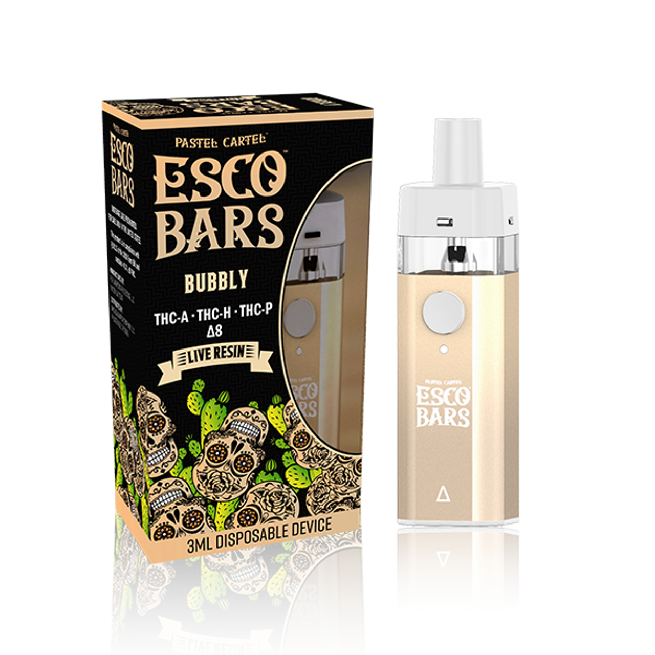 Esco Bars 3 Gram Live Resin Delta-8 Disposable - Bubbly esco bars 3 gram live resin delta 8 disposable bubbly