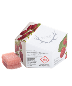 Wyld Strawberry Gummies – 1:20 THC:CBD | 10mg THC + 200mg CBD
