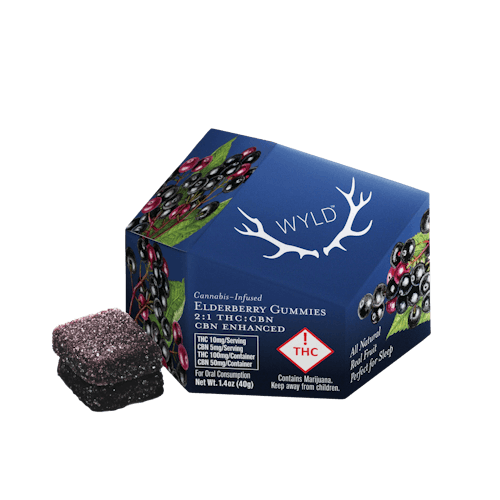 WYLD Elderberry 2:1 CBN Gummies 100mg THC/50mg CBN | Native Roots Cannabis WYLD Elderberry Gummies – 2:1 THC/CBN | 100mg THC | 50mg CBN